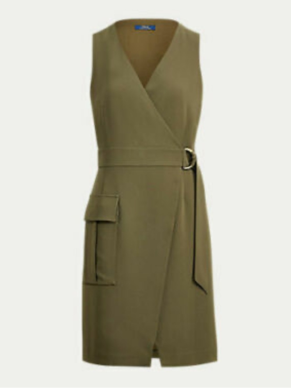 POLO RALPH LAUREN Cady Utility Sleeveless Cargo Pocket Wrap Dress Size 4